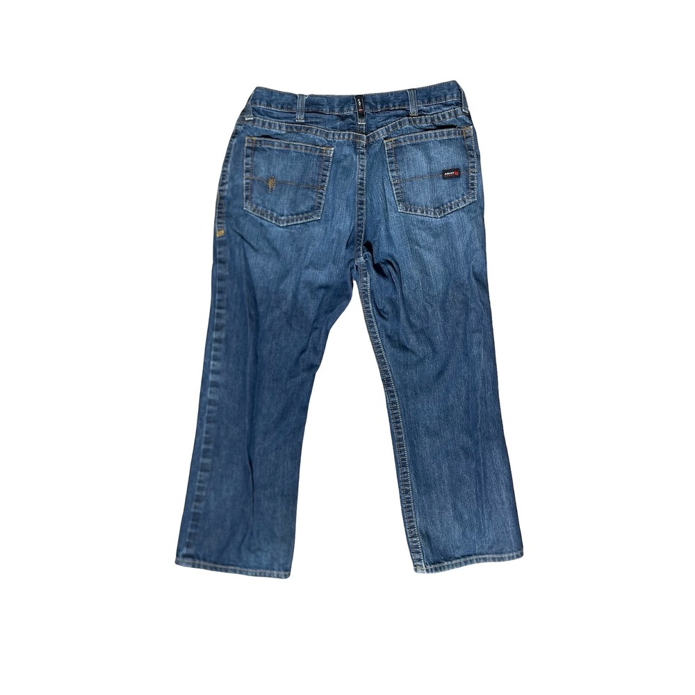 Ariat FR M4 Relaxed Boot Cut Jeans Mens 38x30 Blue Flame Resistant Work Denim - Picture 2 of 12